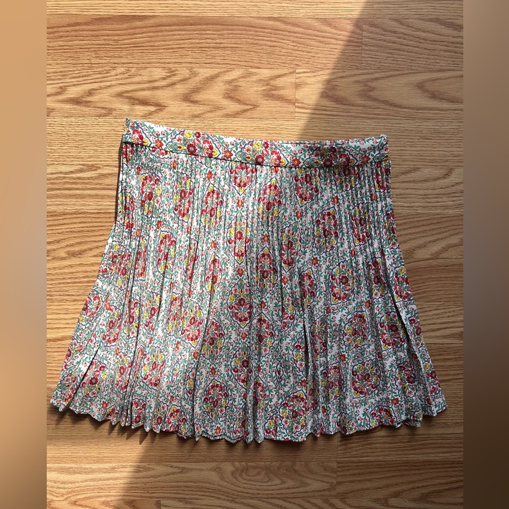 Boden Floral Mini Pleated Skirt Multicolored Micro Floral Size 8
